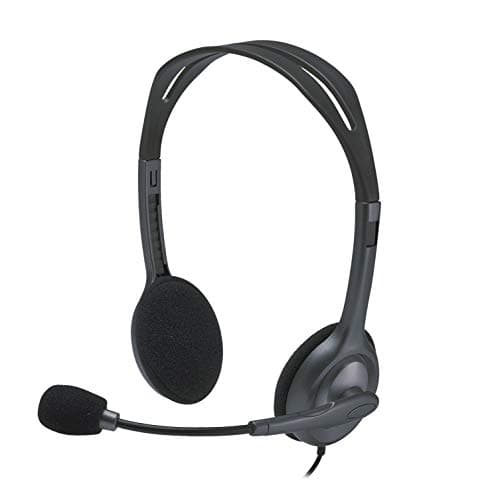 Image of Logitech H111 Wired Headset, Stereo Headphones with Noise-Cancelling Microphone, 3.5 mm Audio Jack, PC/Mac/Laptop/Smartphone/Tablet - Black