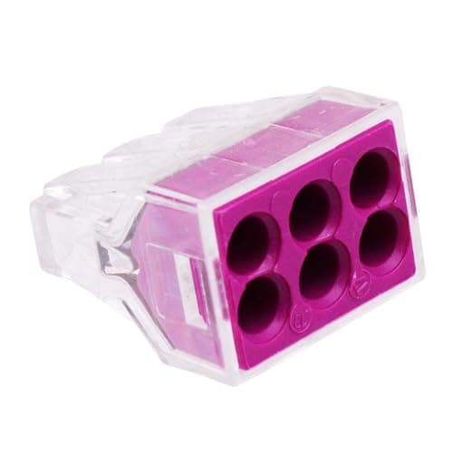 Image of Wago 773-106 Purple 6-Way Push Connectors 2.5mm² 24A 400V Pack of 10