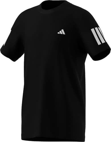 Image of adidas Boys Boys Club Tennis 3-Stripes T-Shirt, Black / White, 6 Years