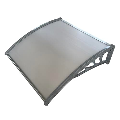 Image of Panana Window Awning Door Canopy 39''x47'' Patio Porch Rain Shelter Cover, Awning Polycarbonate Cover Outdoor UV Rain Snow Sunlight Protection Patio Canopy 82X120X28 Cm (Grey)