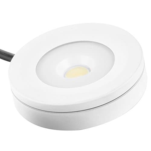 Image of CNBRIGHTER LED Cabinet Light,Bathroom Porch Lights,3W COB Dimmable IP65 Waterproof,Surface Mounted Aluminum Ceiling Spot Lights for Display Showcase,Hallway, Closet,Warm White-3000K (White Frame)