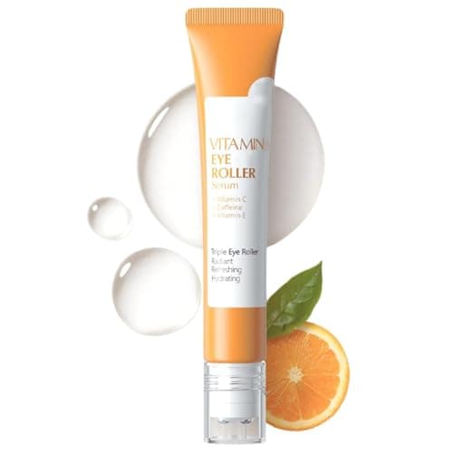 Image of Vitamin C Eye Cream,Eye Roller Serum,Ey-e Roller For Dark Circles And Puffiness,Eyes Bags Remover,Brightens & Revitalises Undereye Skin, Reduces Fine Lines Reappear Youthful Glow,Even Skin Tone
