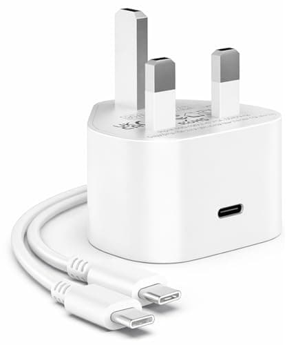 Image of 30W USB-C Fast Charger Plug with 1M USB-C to USB-C Cable, PD Power Adapter Compatible with iPhone 15 Series, iPad, Samsung Galaxy, Google Pixel & More - Travel Design, White