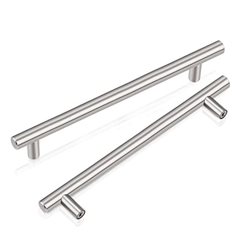 Image of PinLin 20 Pack Kitchen Door Handles 128mm Hole Centre Brushed Nickel Cabinet Handles Stainless Steel Cupboard T Bar Handle (Screws Included)