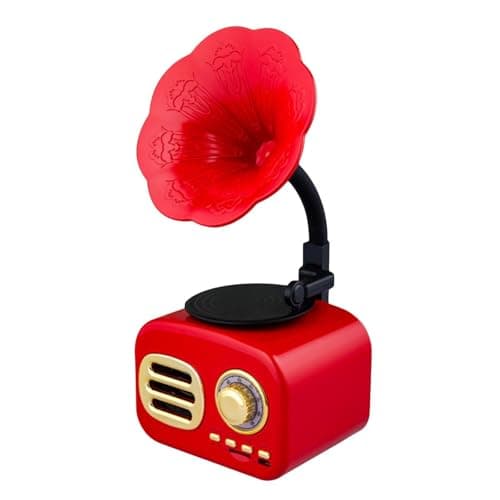 Image of Bluetooth Speaker - Vintage Phonograph Jukebox Radio Portable Wireless Stereo with HD Surround Sound, Bluetooth Technology, Compact Design for Easy Carrying