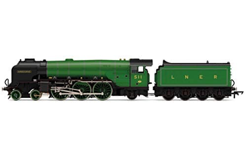 Image of Hornby Steam Train - R3974 LNER, Thompson Class A2/3, 4-6-2, 511 'Airborne' - Era 3 00 Gauge Locomotives for Train Set, Engine Models for Adults - 1:76 Scale Model Gift, Green
