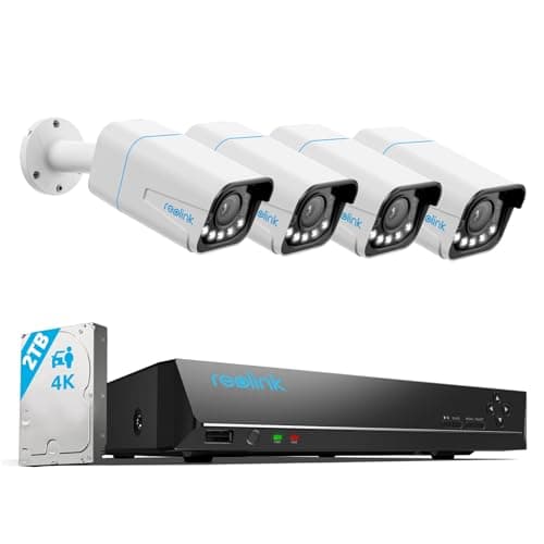 Image of Reolink 8CH 4K Home Security Camera System, 4PCS 8MP 5X Optical Zoom Wired PoE Security Cameras Outdoor, Spotlights for Color Night Vision, 8CH NVR 2TB HDD, Smart AI Detection, 2-Way Audio, RLK8-811B4