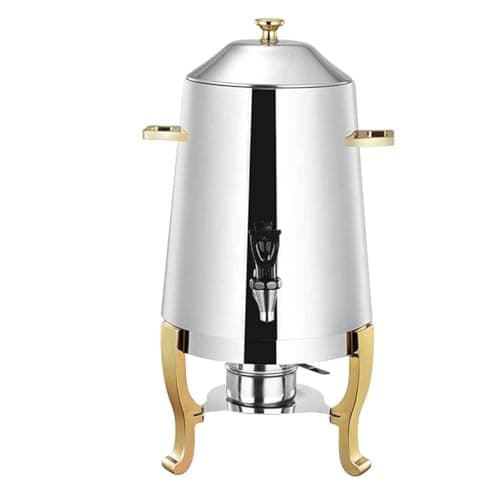 Image of Stainless Steel Coffee Urn with Faucet - Commercial Coffee Chafer for Mulled Wine, Juice, and Tea - Durable with Chrome Accents
