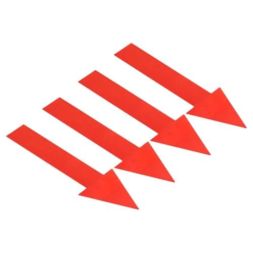Image of PATIKIL Arrow Sticker 12 Inch, 4 Sheet Directional Sign PVC Adhesive Removable Floors Decal for Floors Wall Marking, Red