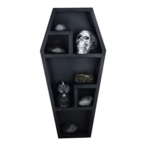 Image of Large Coffin Shelf, Unique Coffin Storage Shelf Decoration, Creative Bookshelf Floating Shelves, Gothic Furniture, Spooky Gothic Decor for Halloween