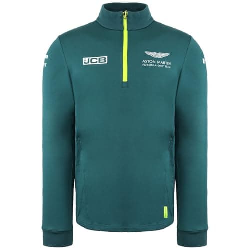 Image of Aston Martin F1 Official Team Longsleeve Half Zip Green Mens Mid Layer AM21KSW01