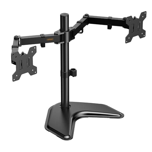 Image of VonHaus Dual Monitor Stand for 13-32" Screens, Twin Monitor Desk Mount, Height Adjustable, Easy Assemble Stand with Full Tilt, Rotation & Swivel Arms, VESA: 75x75 & 100x100mm