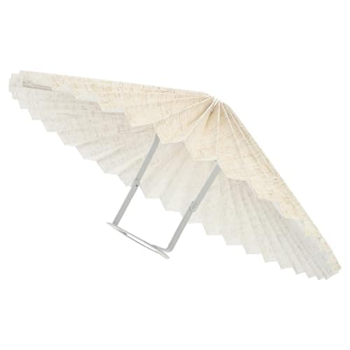 Image of Garneck Pleated Fabric Lampshade 31cm Umbrella Shape Linen Color E27 Table and Pendant Light Shade 4.2cm Fitting Suitable for Home and Hotel Decor