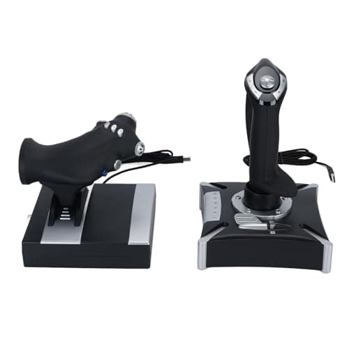 Image of Fockety Flight Simulator Joystick & Throttle, USB PC Gaming Accessory for Series X|S & 4 Axes, 8 Way POV, 16 Programmable Keys, Damping Feedback, Suction Cup Base