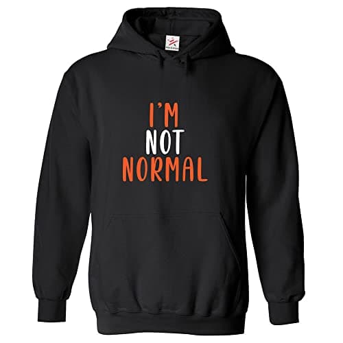 Image of Stars and Stripes I Am Not Normal Unisex Adults Pullover Hoodie (M, Black)