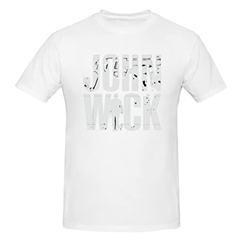 Image of John Men's T-Shirt Wick Casual Short Sleeve Print Summer Tee Tops Outdoor Sports Fitness T-Shirt White