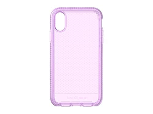 Image of tech21 Protective Apple iPhone XR Case Thin Patterned Back Cover with FlexShock - Evo Check - Orchid, T21-6106