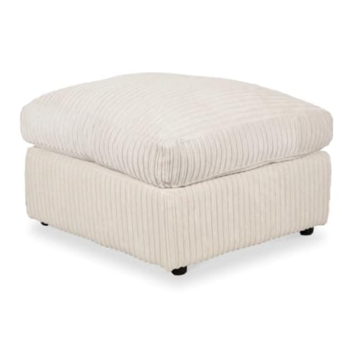 Image of jumbo cord fabric essential footstool large size (Cream)