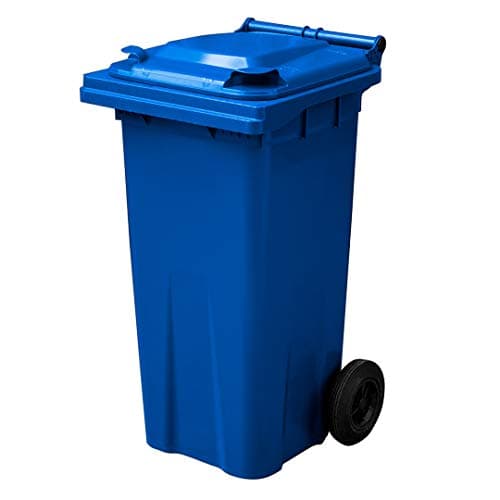 Image of Yellowshield 120 Litre Wheelie Bin - Blue, Smallest Household Size, EN 840 standard, Size 490 (w) x 555 (d) x 1005 (h) mm