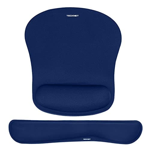 Image of TECKNET Wrist Rest Mat, Keyboard and Mouse Wrist Support Pad Set, Comfortable Memory Foam Mouse Mat with Wrist Cushion Support, Anti-Slip Ergonomic Mouse Pad for Computer Laptop Working Gaming