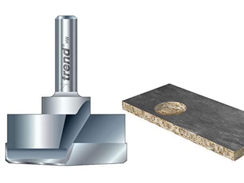 Image of Trend Craft Pro TCT 35mm Hinge Sinking Machine Bit, 1/4" Shank, Tungsten Carbide Tipped, Perfect for Laminate Boards, T 421/35X1/4TC