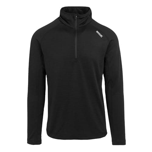 Image of Regatta Mens Yonder II Half Zip Fleece Jacket, Stretchable, Quick Drying Moisture Wick Material - Perfect for Outdoors, Walking, Running & Hiking Black