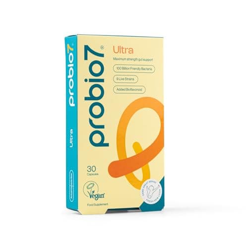 Image of Probio7 Ultra – Maximum Strength Gut Recovery | 9 Live Strains | with 100 Billion CFU, Saccharomyces Boulardii & Added Bioflavonoid | Probiotics for Gut Health & Antibiotic Recovery, 30 Capsules