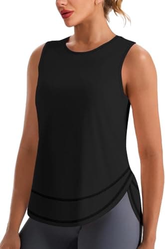 Image of Aokosor Yoga Tops Gym Vest for Women UK Sport Tops Ladies Summer Tops Casual Trendy 2026 Black Size 22-24