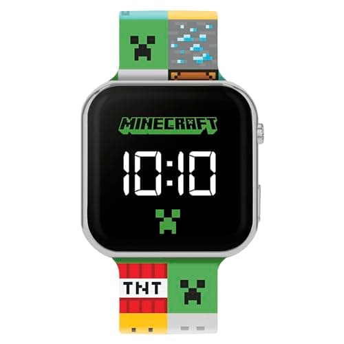 Image of Minecraft Kids LED Digital Colourful Multicolour Silicone Strap Watch MIN4272