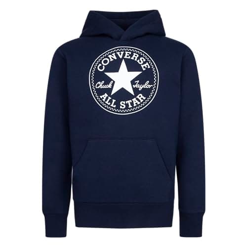 Image of Converse Chuck Patch Graphic Boy's Hoodie (Big Kids), Obsidian, Medium