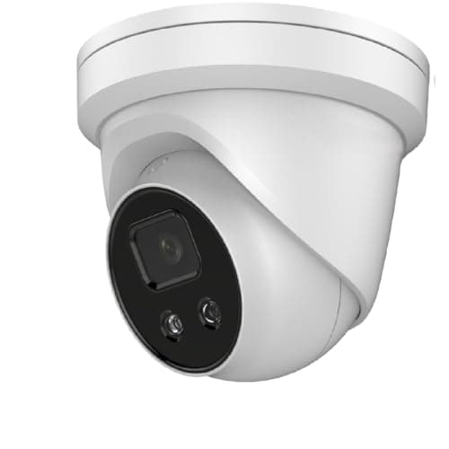 Image of HIKVISION DS-2CD2366G2-IU 6MP AcuSense Fixed Turret Network Camera, Powered by DarkFighter, 2.8mm lens, up to 30m IR range, Built-in microphone, 12 VDC/PoE - White