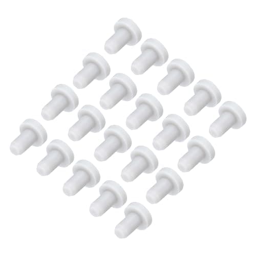 Image of Sourcing Map High Temp Silicone Plug Mount Dia 3mm/0.12 Inch T-Shaped Solid Rubber Stopper Hole Plugs for Powder Coating Plating Waterproof Sealing Grey Pack of 20(OD 6mm/0.24 Inch)