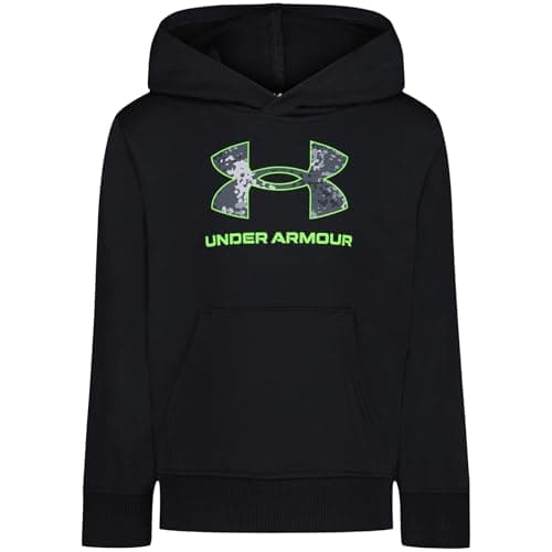 Image of Under Armour Boys' Rival Fleece Printed Hoodie, Rival Print Black, 6