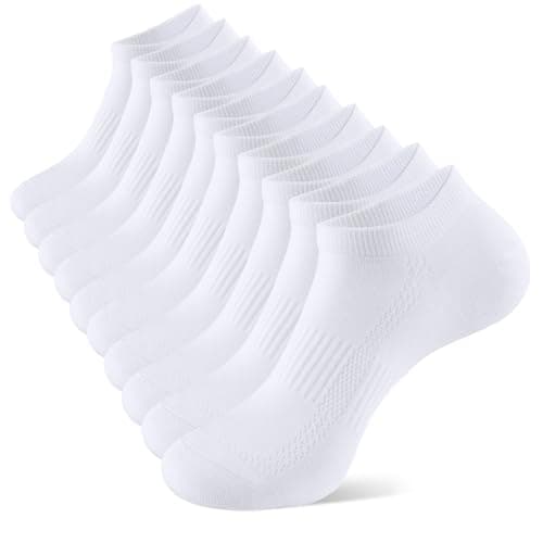 Image of YORJOSOX Bamboo Trainer Socks for Women & Men: No-Show 5-Pack with casual & Breathable – Low-Cut Invisible Liner for Sneakers/Summer Shoes (UK, Numeric, 9, 12, Regular, Regular, White 5 pairs)