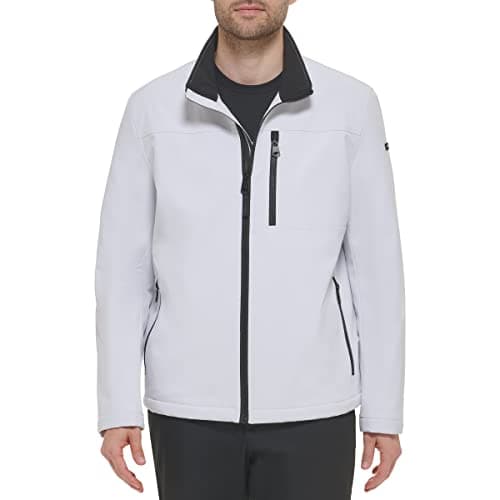 Image of Calvin Klein Men's Lined Soft Shell Jacket, Soft Shell White, XXL