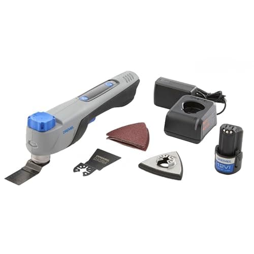 Image of Dremel Blueprint 12V Brushless Oscillating Multi-Tool with Application Selector and Variable Speed (Kit with Cutting and Scrapping Blade, 6 Sanding Papers, Sanding Pad, Charger and Battery)