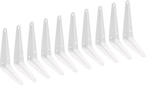 Image of TERF® London Shelf Bracket White 125mm X 100mm (5 X 4 inch) Wall Mounted Shelving Support Corner Brackets Book Shelf Bracket Floating Shelve Bracket and Multi Purpose Use - Pack of 10