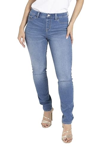 Image of westAce Women’s Jeggings High Waist Stretchy Pull On Skinny Denim Leggings Ladies Slim Fit Trousers with Pockets Cotton Casual Smart Jeans Pants Jeggings for Women Sizes 8 to 20 (Dark Blue, 16)
