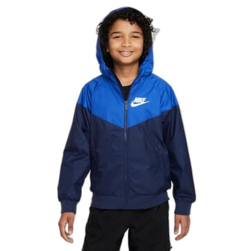 Image of NIKE 850443-411 B NSW WR JKT HD Jacket Boy's MIDNIGHT NAVY/GAME ROYAL/WHITE Size M