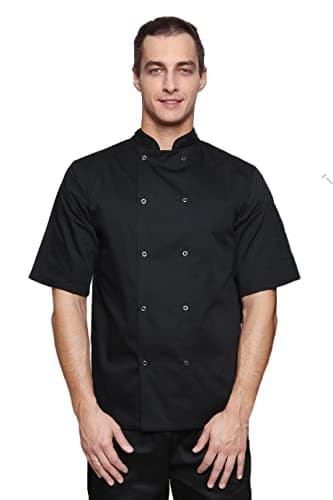Image of Mirabella Health & Beauty Unisex Oregano Chef's Short Sleeve Jacket Black XL