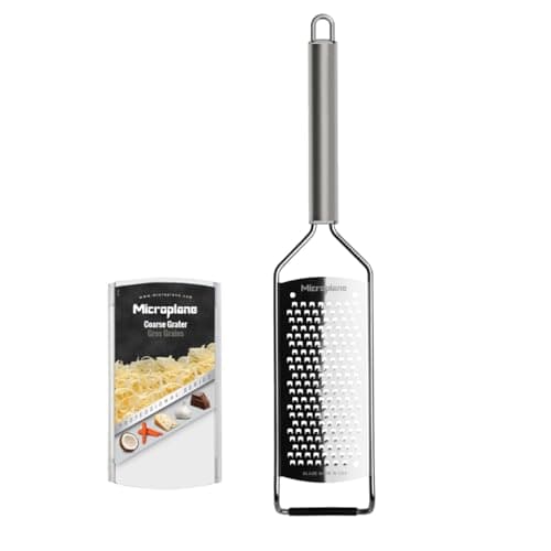 Image of Microplane Professional Series Kitchen Grater new Coarse for Cheese, Carrot, Ginger, Coconut, Nuts and Horseradish with Stainless Steel Blades - Made in USA