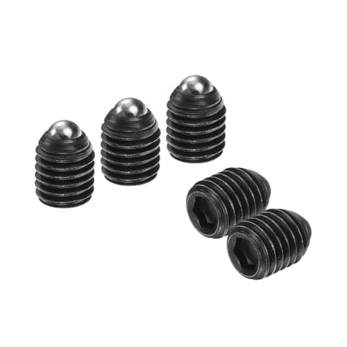 Image of sourcing map 5pcs Screw Thread Ball Plunger M10 x 12mm High Carbon Steel Hex Socket Spring Plunger Ball for Lubrication Pneumatic Tools, Black