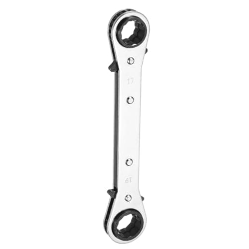Image of sourcing map 4 in 1 Double Box End Reversible Ratcheting Wrench 16x17x18x19mm CR-V Steel 180 Degrees Metric Double Head 12-Point 24-Teeth Adjustable Ratchet Gear Socket Spanner,