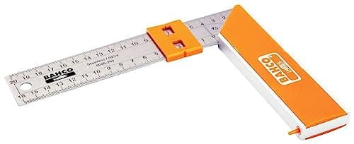 Image of Bahco 9048-250 Aluminium Block and Steel Try Square, Silver/Orange, 250 mm