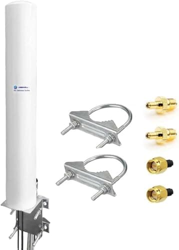 Image of Maswell 5G 4G LTE Antenna Outdoor, 2X2 MIMO 700-6000MHz, Up to 4.5 dBi Cellular External Antenna SMA Male with TS9 and RP-SMA, compatible with Three Vodafone O2 EE Gigacube Modem Router