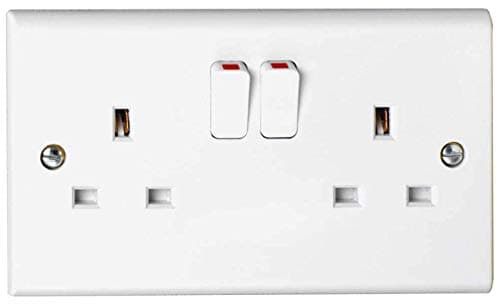 Image of Deta S1209SDP Slimline 2 gang 13amp Switch Socket Outlet, White