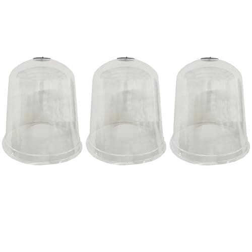 Image of Selections Large Garden Plant Bell Cloche Plastic Covers with Ground Pegs Reusable Frost and Pest Protection (Pack of 3)