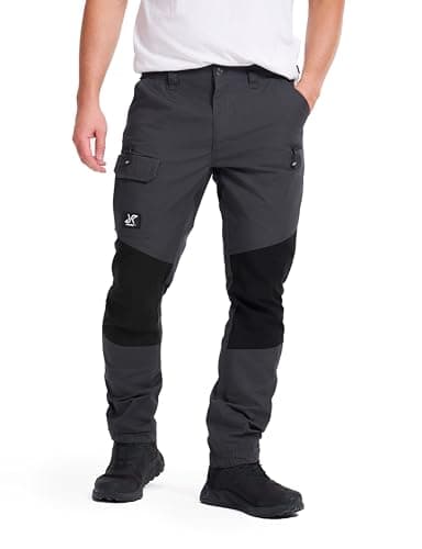 Image of RevolutionRace Men's Nordwand Outdoor Trousers, Durable Trousers for Hiking and All Other Outdoor Activities. Durable Hiking, Walking and Working Trousers for Men, Anthracite/Black, M
