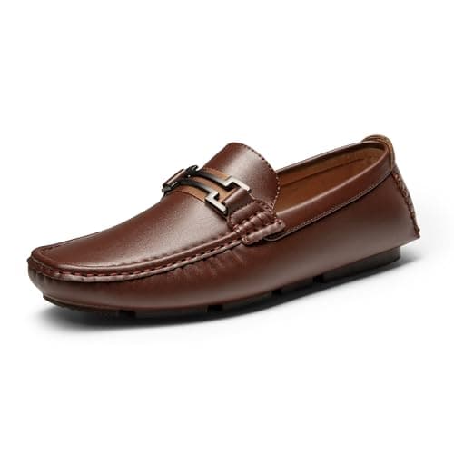 Image of Bruno Marc Men's Loafers Moccasins Shoes,Size 10,Brown,HUGH-01