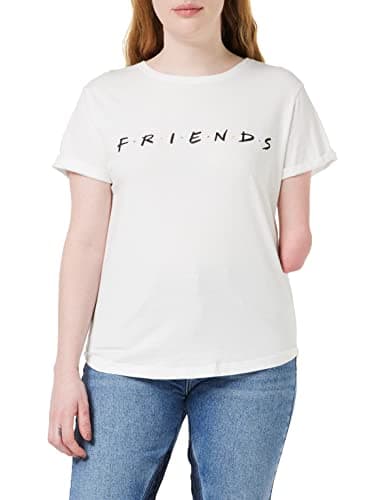 Image of Friends Women's Titles T-Shirt, White, 10/Medium